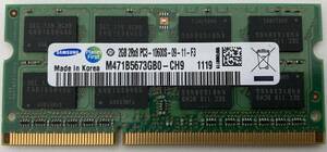 SAMSUNG M471B5673GB0-CH9 DDR3 2GB 2Rx8 PC3-10600S-09-11-F3