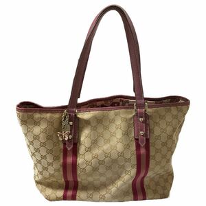 グッチ GUCCI トートバッグ ハンド バッグ GG柄 GGキャンバス レザー ベージュ ピンク バタフライ 蝶 チャーム ゴールド金具 139260 05402