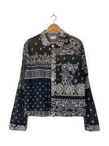 KAPITAL◆Gauze Bandana Patchwork shirt/長袖シャツ/5/コットン/ブラック/EK-918LJ