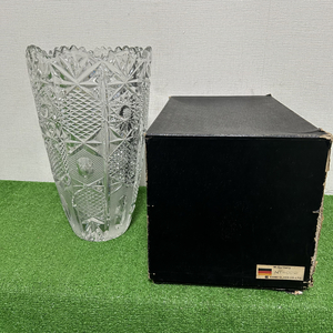 カメイクリスタル 亀井 花瓶 カットガラス 切子 GLASS クリスタル ドイツ ボヘミア カメイ KAMEI 現状 保管品