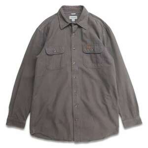 古着 カーハート CARHARTT ワークシャツ シャモアクロスシャツ 長袖シャツ 表記：L TALL　gd402216n w40407