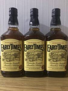 終売品【アーリータイムズ イエローラベル 3本セット】EARLY TIMES YELLOW LABEL・旧ラベル・旧ボトル・40％・700ml