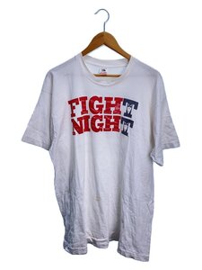 FRUIT OF THE LOOM◆FIGHT NIGHT/Tシャツ/XL/コットン/WHT/80s/fight night//