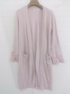 ◇ MISCH MASCH ミッシュマッシュ レース 長袖 ニット カーディガン サイズ M ピンク メンズ P