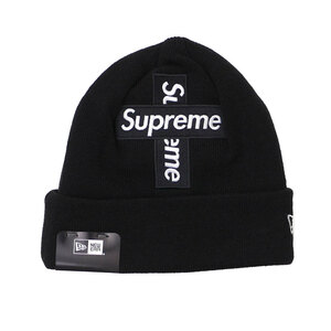 Supreme New Era Cross Box Logo Beanie Fall シユプリーム ニューエラ クロスボックスロゴビーニー ニット帽 ブラック B376