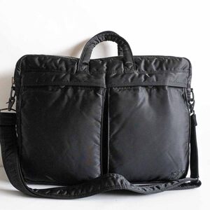 【美品】PORTER 【タンカー 2WAY ブリーフケース】ポーター ショルダー ビジネスバッグ ナイロン ブラック TANKER BAG 25010369