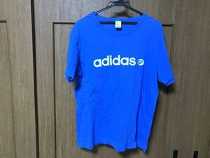 古着 　アディダス adidas 半袖 ブランド Tシャツ メンズ ＸО　ビッグロゴ 青 ブルー