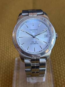 TISSOT ティソ 1853 PR50 AUTOMATIC 自動巻き J374/474K SS シルバー文字盤 稼働品