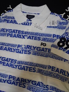 【新品正規品】PEARLYGATES★パーリーゲイツ/カノコ半袖メンズポロシャツ/サイズ(5),Ｌ/カラーホワイト/抜群の通気性と速乾性さらさら素材