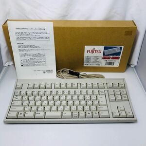 中古動作品　富士通　テンキーレス　USB キーボード　FKB8769-052　ライトグレー　92キー　日本語配列　Fujitsu Keyboard