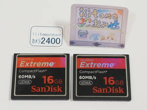 ◆カメラ2400◆ コンパクトフラッシュ（CFカード）16GB　(60MB/s)　２枚 SanDisk サンディスク Used ～iiitomo～