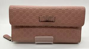 GUCCI グッチ マイクログッチシマ 449364.2149 長財布 ピンク