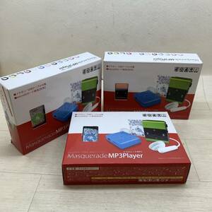 ■おそらく未使用 マスカレード MP3プレイヤー 3点 まとめて microSDカード対応 イヤホン USBケーブル付属 音楽プレイヤー■G42821