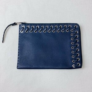 FENDI フェンディ♪レザー クラッチバッグ CLUTCH BAG♪ブルー