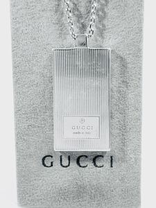 【美品！送無】GUCCI★グッチ プレート ネックレス 男女兼用 シルバー925 リング、ピアス、ブレスレット、ペンダント