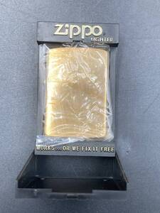 Zippo　ジッポ　SOLID BRASS　未使用　オイルライター　喫煙器具　喫煙グッツ　ゴールド　1932‐1988　ケース付　＊A2074-6＊