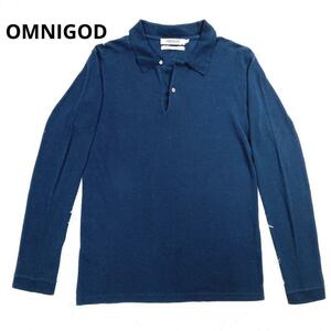 日本製◎ OMNIGOD オムニゴッド インディゴ コットン × シルク 長袖ポロシャツ [3] レディース