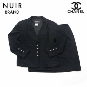 シャネル CHANEL セットアップ ココボタン ツイード ジャケット スカート スーツ ブラック