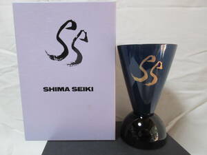 ◆未使用　SHIMA SEIKI　オリジナル　紀州漆器　乾杯カップ（ブルーメタリック）1客　元箱付