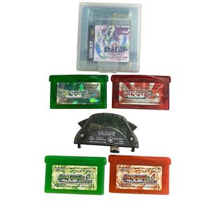 ポケモン GBA ソフト など 6点まとめ エメラルド ルビー リーフグリーン ファイアレッド GB クリスタル ワイヤレスアダプタ レトロ ゲーム