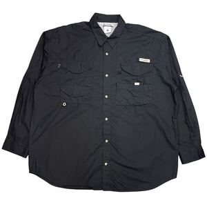 Columbia PFG フィッシングシャツ XL ブラック 長袖 ボタンダウン シャツ メッシュ 釣り アウトドア コロンビア