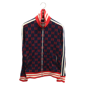 GUCCI グッチ 18AW GG Jacquard Cotton Jacket GGジャカードコットンジャケット トラックジャケット ネイビー 496919 X9V05