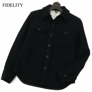 米国製★ FIDELITY フィデリティ 秋冬 ウール★ 長袖 CPO シャツ ジャケット Sz.S　メンズ ネイビー　C4T00237_1#B