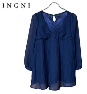 【1000円～】★新品 INGNI イング ロングスリーブ ブラウス トップス ネイビー M