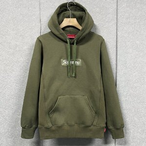 新品同様 16AW Supreme Box Logo Hooded Sweatshirt Black bogo シュプリーム パーカー スウェット フーディ ボックスロゴ 緑 M