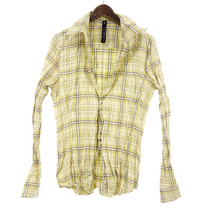 【PRICE DOWN】WJK 4424 ch47r hook check shirts チェック シャツ イエロー サイズ メンズL