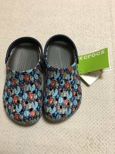 大幅値下げ!売切新品未使用タグ付！希少魚柄CROCSクロックス21cm!オシャレですよ！子供さんにどうですか！ラスト1足です！早い者勝ち!