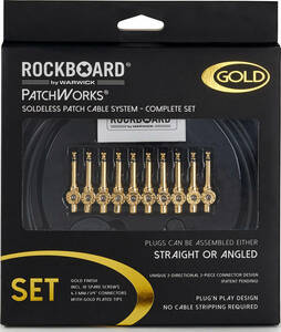 即決◆新品◆送料無料ROCKBOARD by WARWICK PatchWorks Set Gold 自作パッチケーブルキット ソルダーレスプラグ(プラグ10個)