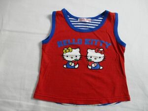 BE807【HELLO KITTY・ハローキティー】プリント　タンクトップ　女児　赤　95