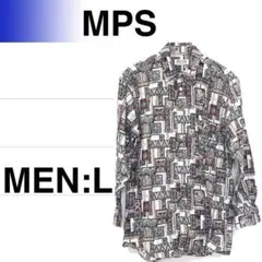 EB28【美品】MPS シャツ　Lサイズ　総柄シャツ　綿シャツ