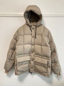 サイズXL！80s EDDIE BAUER エディバウアー カラコラム ダウンジャケット 黒タグ USA製 ベージュ☆70s スカイライナー オールパーパス 