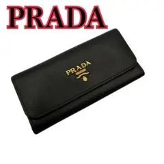 美品 PRADA プラダ サフィアーノ キーケース ブラック 5連 ユニセックス