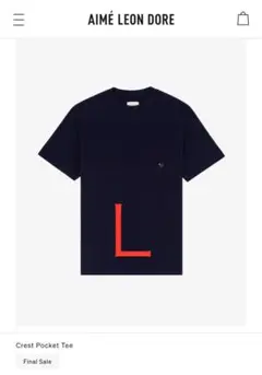 Lサイズ AIME LEON DORE ポケット Tシャツ ネイビー ポケT