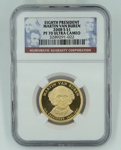 Martin Van Buren 2008 PF70 最高鑑定 ウルトラカメオ ダラーコイン NGC