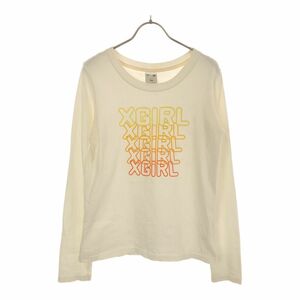 エックスガール 日本製 長袖 Tシャツ L ホワイト X-girl レディース