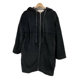 MARNI マルニ 20AW JKMAS15U00 レディース コーデュロイ フーデット ZIP UP ロングジャケット ブラック 黒 サイズ36 イタリア製