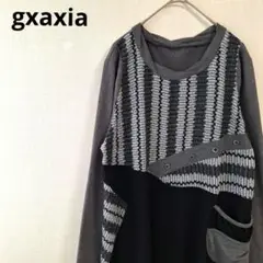 Se2396【gxaxia】長袖ドッキングチュニックカットソー　おしゃれ