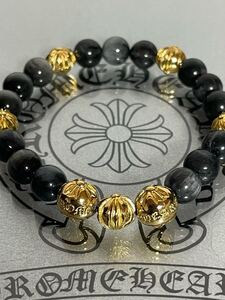 美品/クロムハーツ/Chrome hearts/ビーズ　ブレスレット　V34・BEAD8㎜　22k イーグルアイ