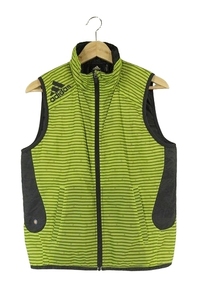 アディダス adidas CLIMAPROOF クライマプルーフ 中綿ベスト ジップアップ ストライプ 星柄 Sサイズ ライトグリーン QQQ レディース