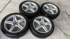 ベンツCクラス等に　ホイール付きスタッドレスタイヤ4本セット　18インチ　225/45R18 18×7.5J ET44 冬支度　スノボー　ベンツ　２０５　