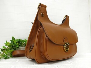 超美品◆TORY BURCH トリーバーチ◆カーフ レザー 本革◆ショルダー バッグ◆ブラウン ゴールド金具◆フラップ◆肩掛け◆斜め掛け◆N9254