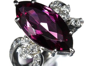 MZ14151T【1円～】新品【RK宝石】《garnet》艶やかな輝き!! 極上ガーネット 特大6.97ct!! 極上ダイヤモンド Pt900 高級リング ダイヤ