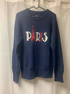 Hdm PARIS エッフェル塔刺繍 ニットセーター Medium ネイビー