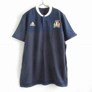 新品 アディダス ラグビー イタリア代表 ノーカラー 半袖Tシャツ L ワールドカップ ラガーシャツ ユニフォーム D138-01-0071XV