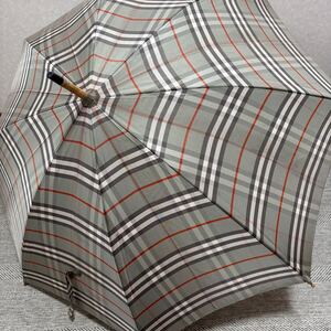 BURBERRY Burberrys オールドバーバリー　ノバチェック　晴雨兼用長傘　木製アンブレラ