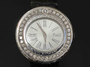 ジャンク PIAGET ピアジェ ポセションダイヤモンド ベゼル K18ケース P11267 クォーツ腕時計 可動品 傷多数状態訳ありの為ジャンク出品